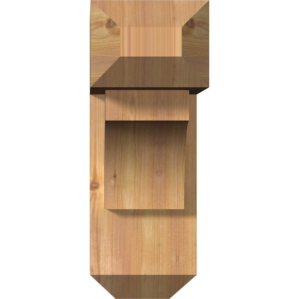 Westlake Craftsman Smooth Bracket W/ Offset Brace, Western Red Cedar, 7 1/2W X 20D X 20H